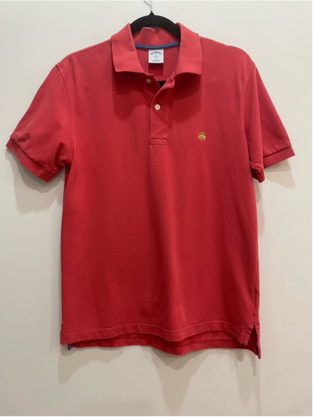 Vintage Brooks Brothers Golden Fleece Logo Polo Shirt M Red Old Money Preppy 90s